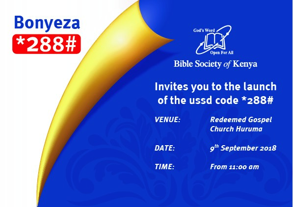 Bible Society of Kenya to officially launch the USSD code *288#